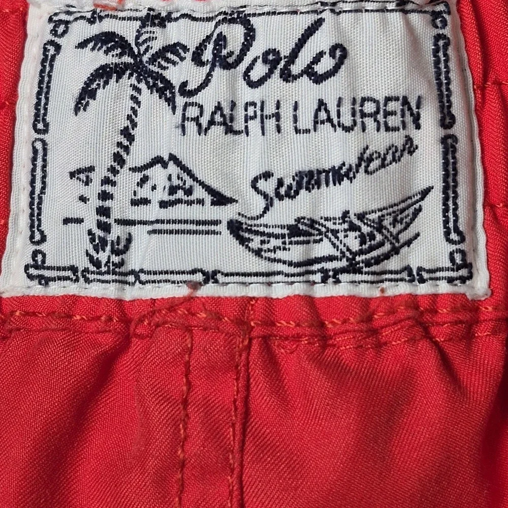 Polo Ralph Lauren Boys M 10-12 Red‎ Big Pony Swim Trunks Board Shorts Lined